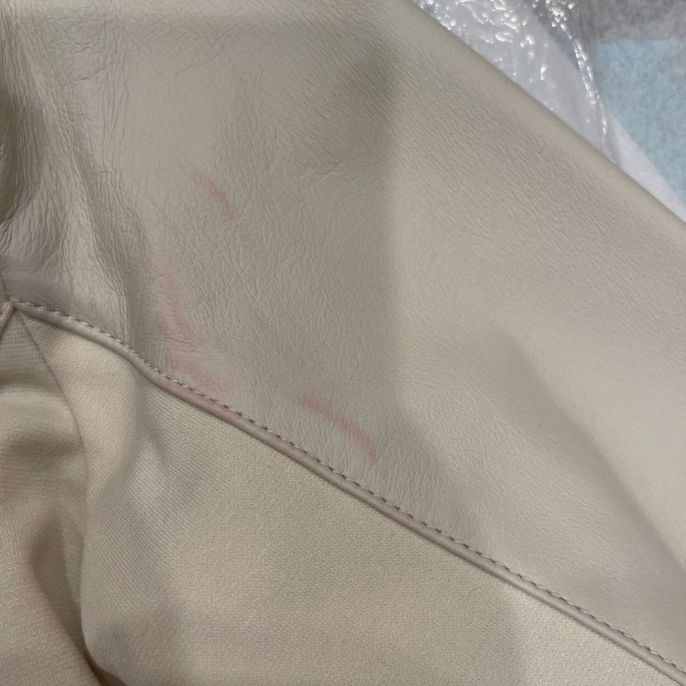 Hal Rubinstein Cream Leather Front Zipper Jacket.Size S - Picture 15 of 15